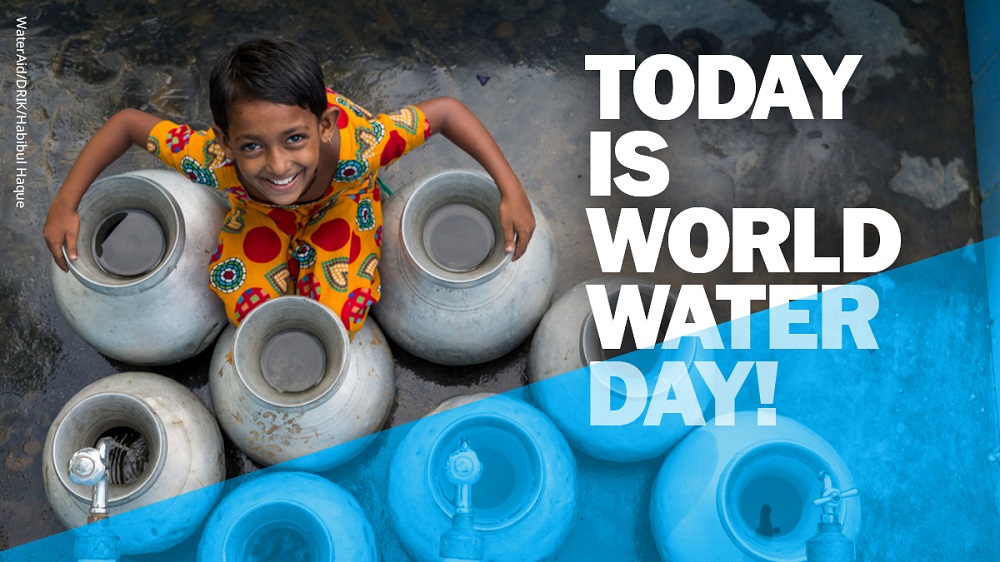 Graphic stating "Today is World Water Day"