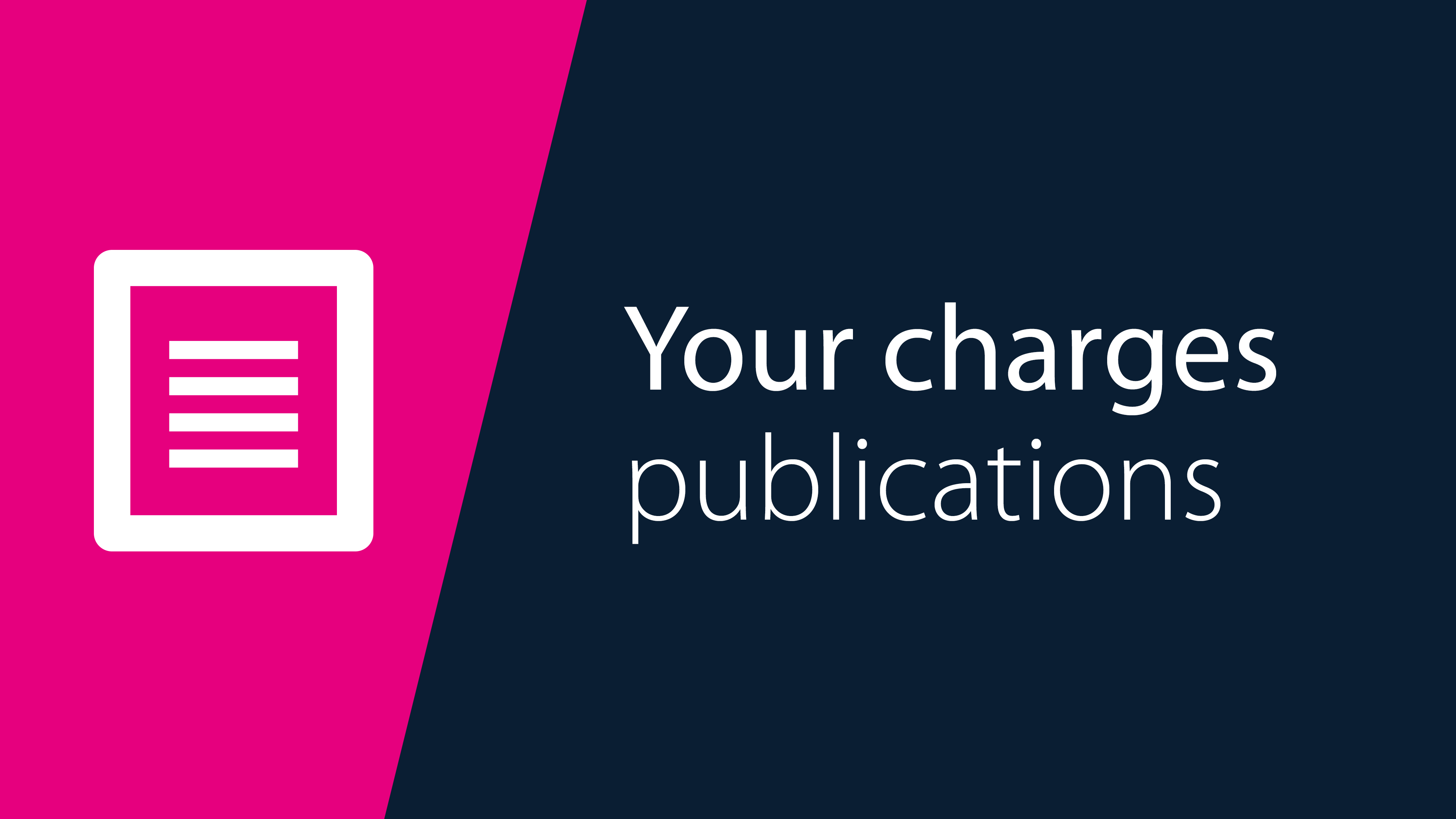 the Your charges category of publications