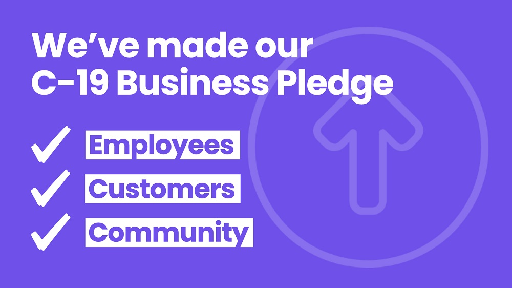 Graphic stating "We've made our C-19 Business Pledge"