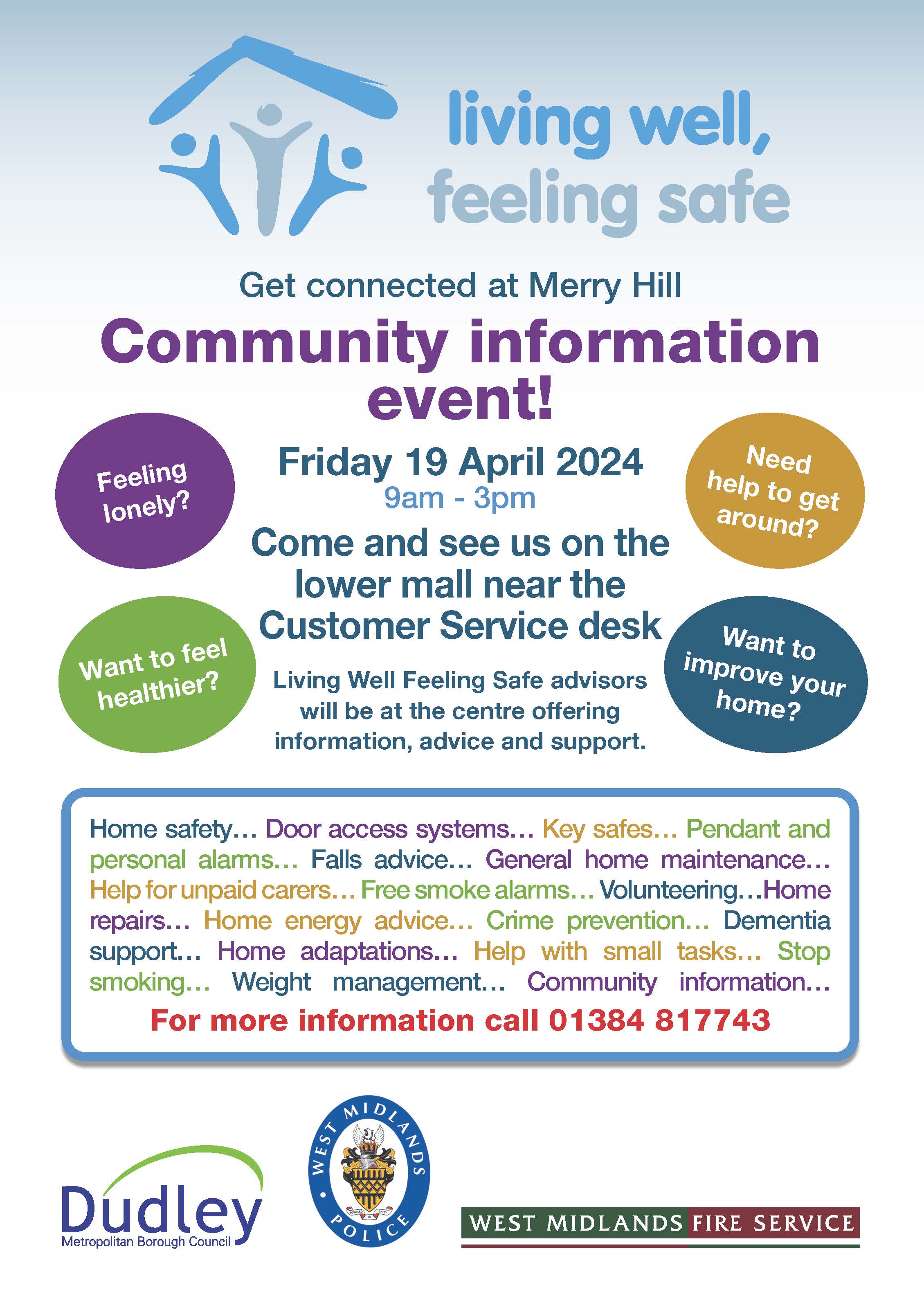 Living Well Feeling Safe Community information event flyer