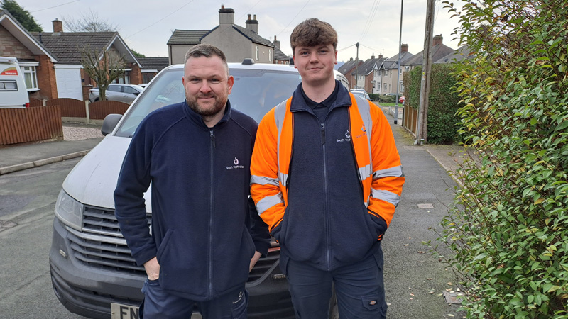 Apprentice Jacob with one of our Customer Liaison Offers